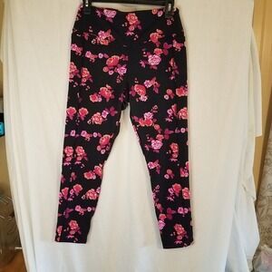 Women's VICTORIA'S SECRET PINK COZY Multicolor Floral‎ leggings Size Large Y2K